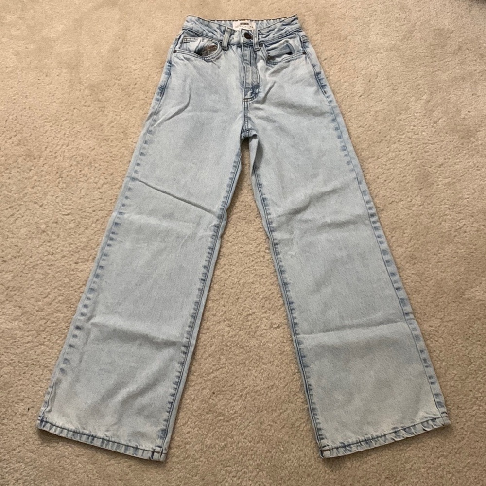 Cotton On petite wide leg light wash jean
